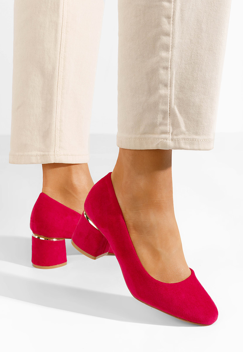 Fuchsiové lodičky na hrubom opätku Cabrilia