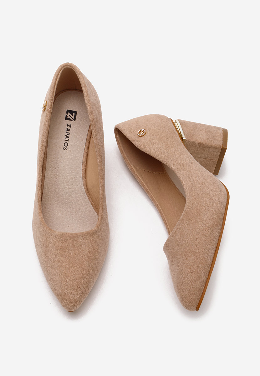 Khaki lodičky na hrubom opätku Nelia V2