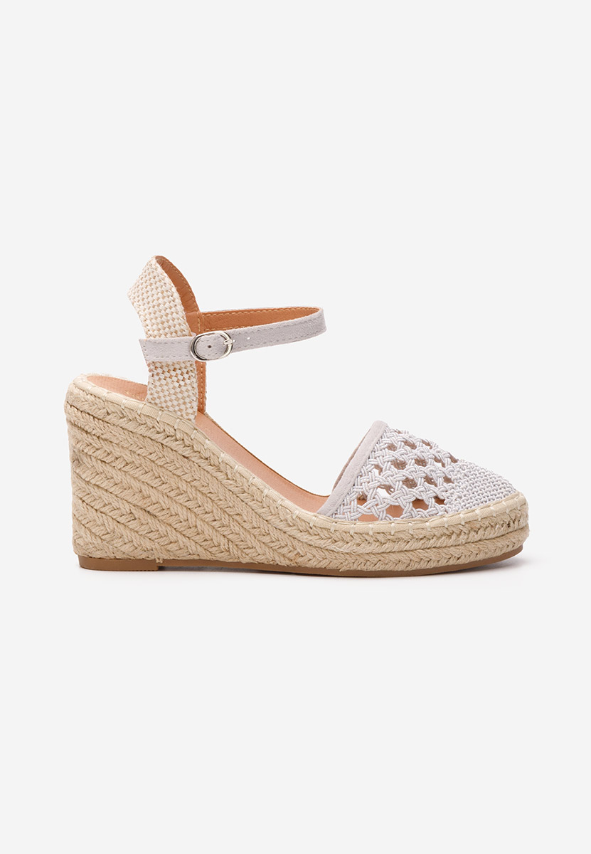 Biele espadrilky na platforme sandale Adeja