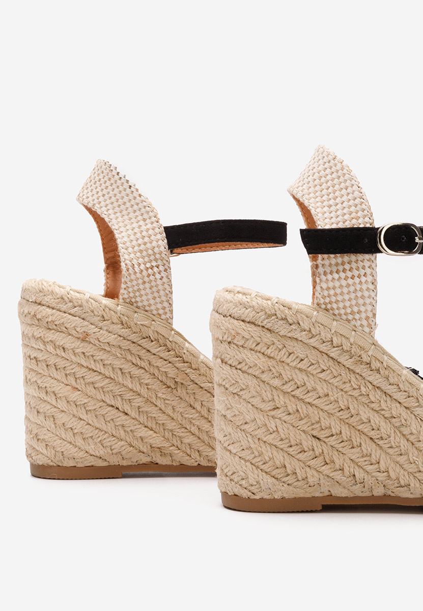 Čierne espadrilky na platforme sandale Adeja