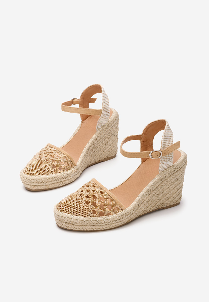 Khaki espadrilky na platforme sandale Adeja