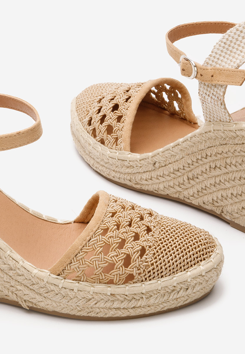 Khaki espadrilky na platforme sandale Adeja