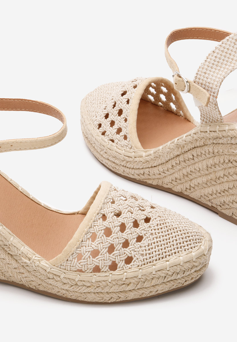 Béžové espadrilky na platforme sandale Adeja