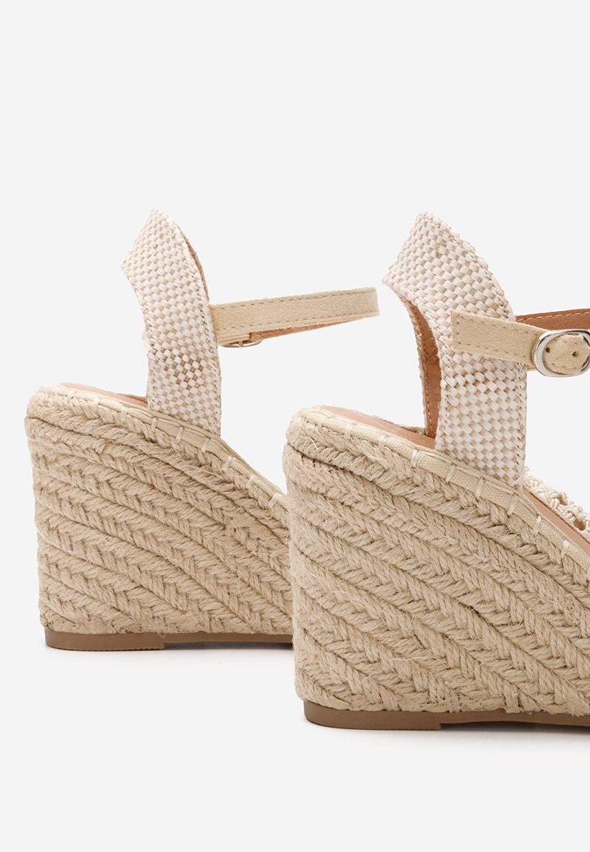 Béžové espadrilky na platforme sandale Adeja