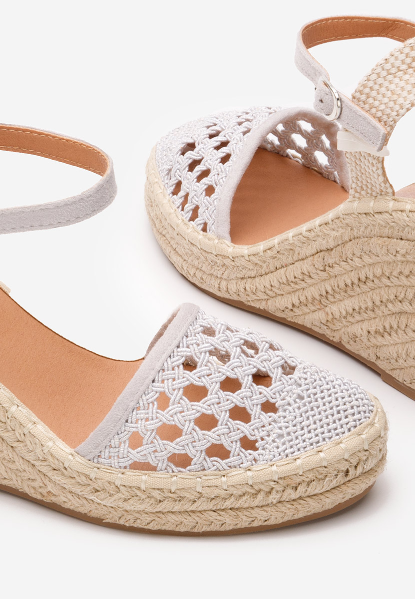 Biele espadrilky na platforme sandale Adeja