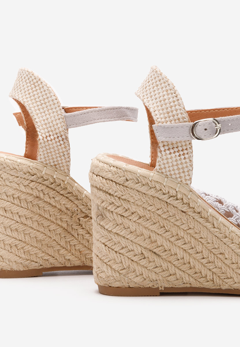 Biele espadrilky na platforme sandale Adeja