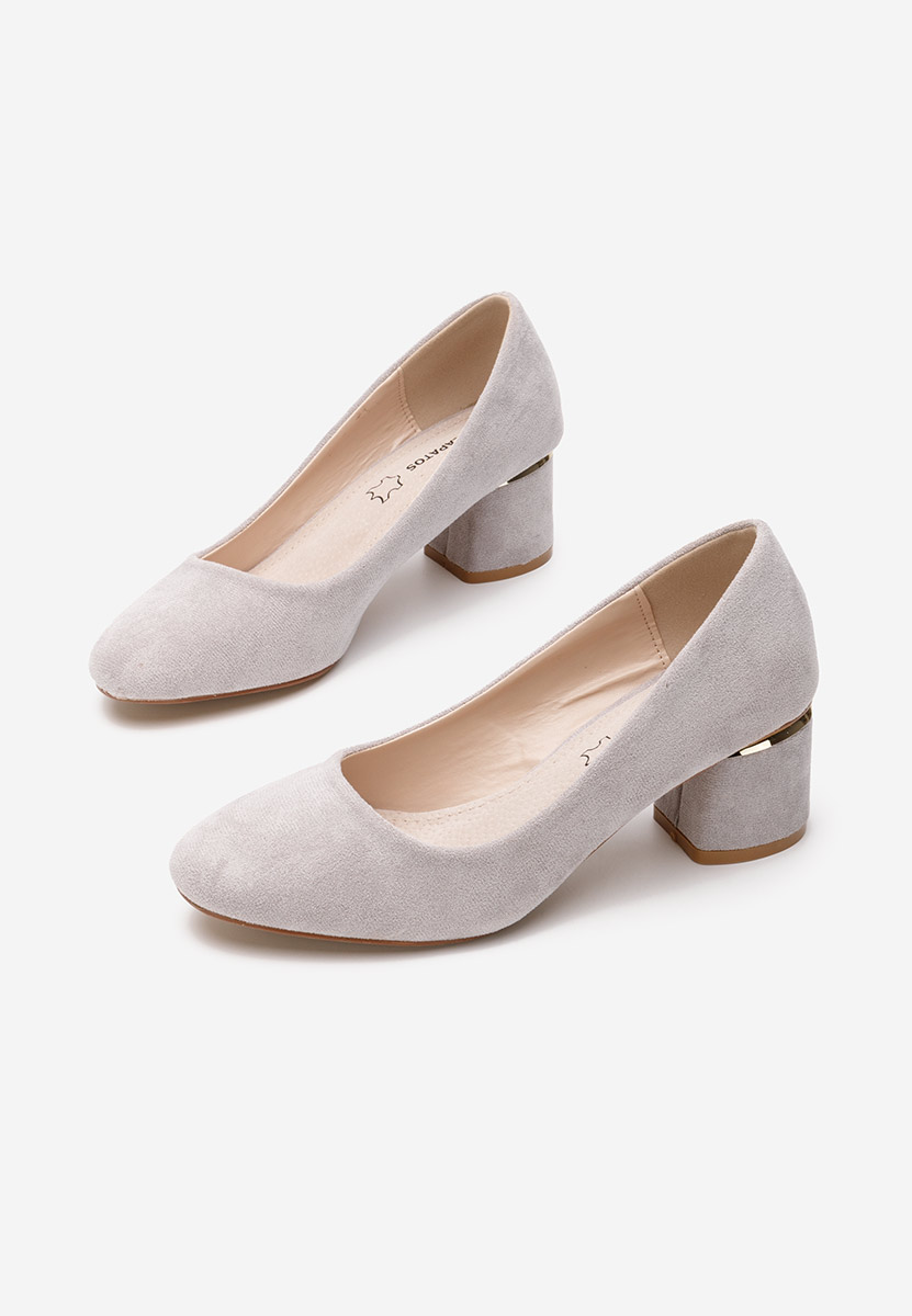 Sivé lodičky na hrubom opätku Cabrilia