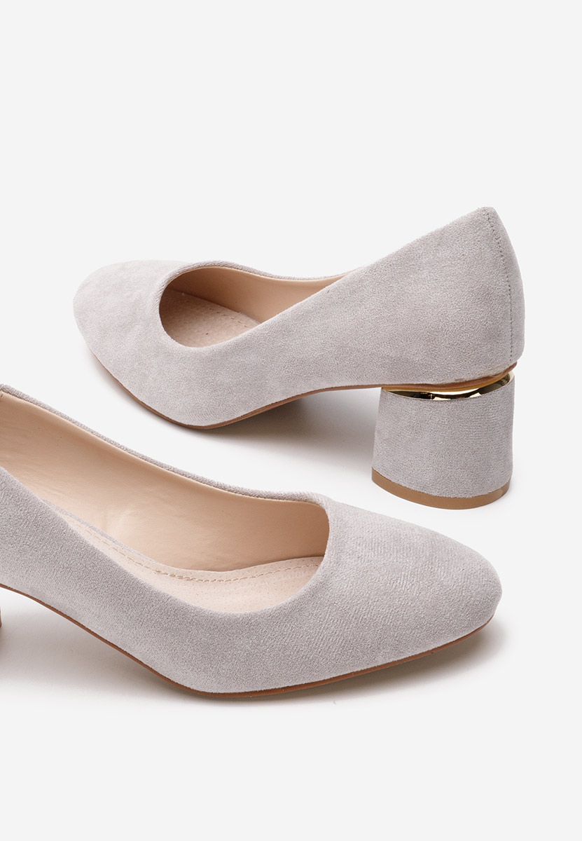 Sivé lodičky na hrubom opätku Cabrilia