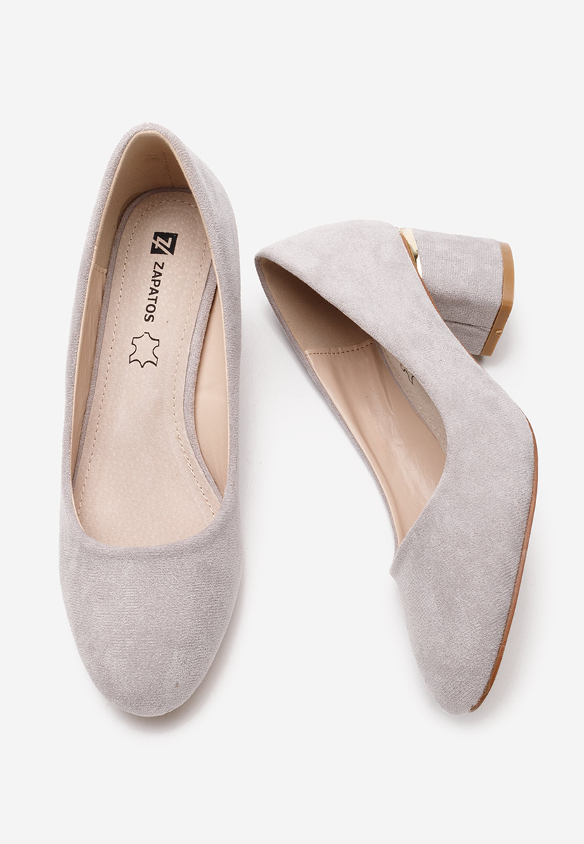 Sivé lodičky na hrubom opätku Cabrilia