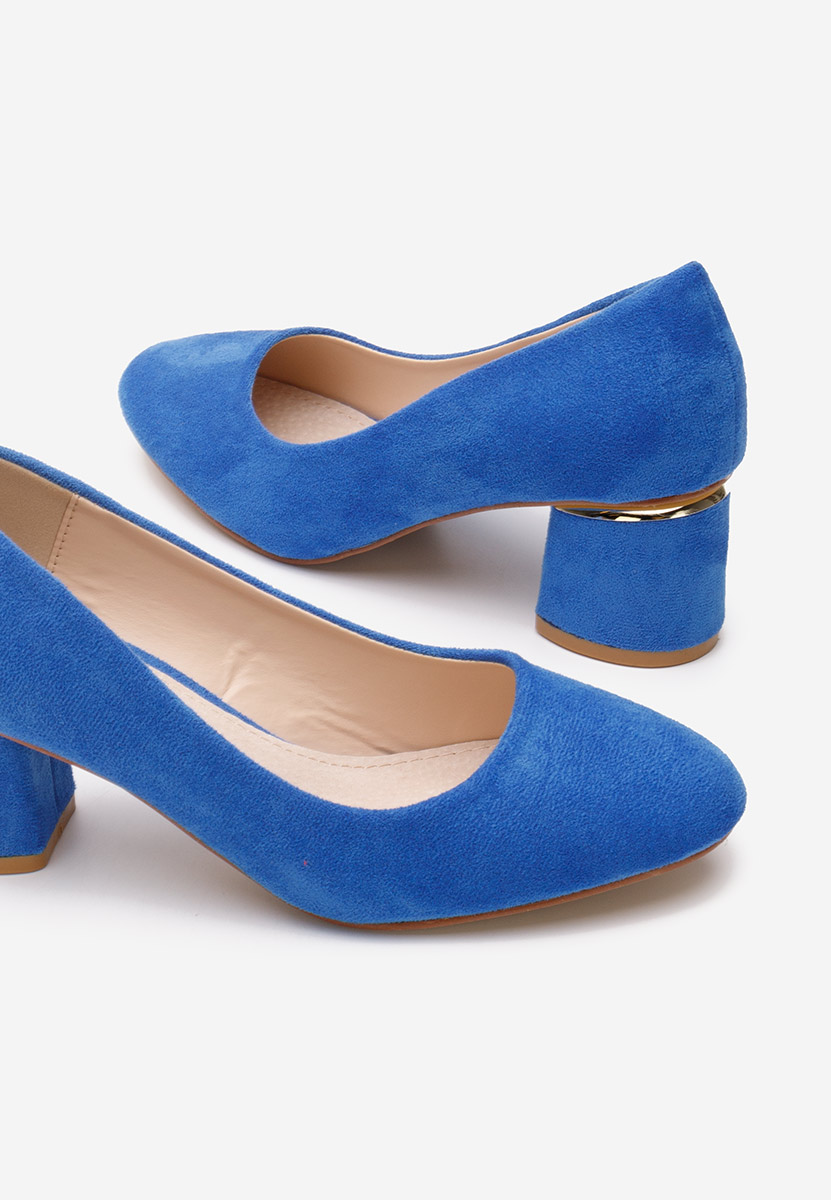 Modré lodičky na hrubom opätku Cabrilia