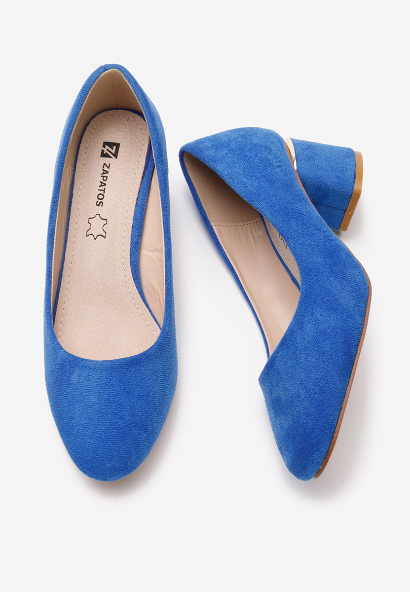 Modré lodičky na hrubom opätku Cabrilia