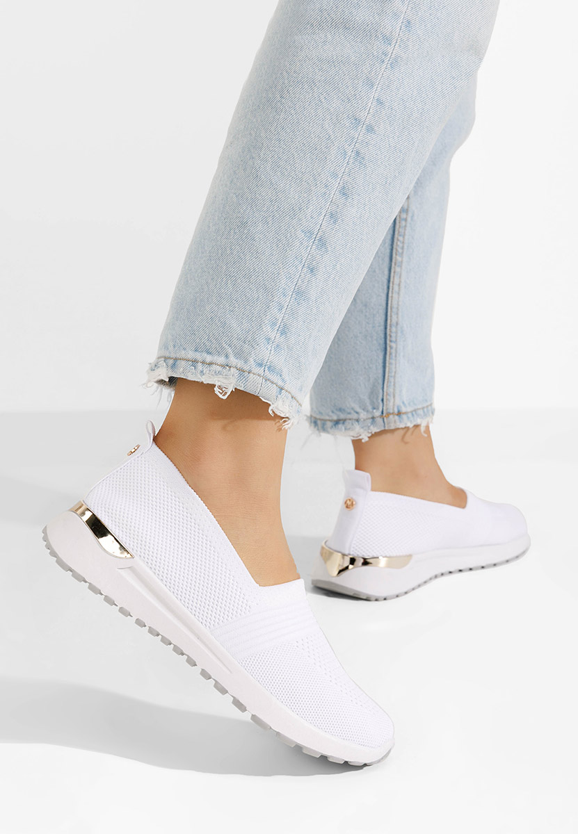 Biele slip on tenisky damske Antrea