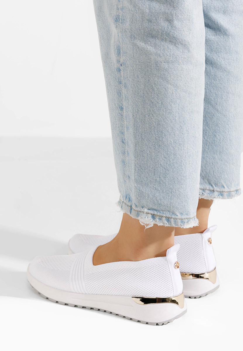 Biele slip on tenisky damske Antrea