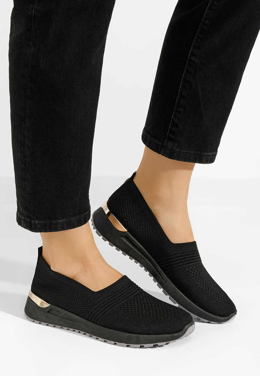 Čierne slip on tenisky damske Antrea V2