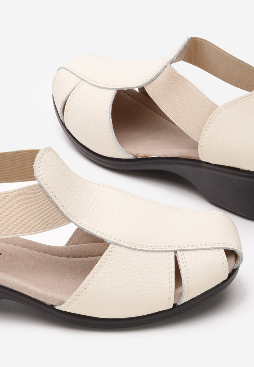 Béžové dámske kožené sandále Melona V3