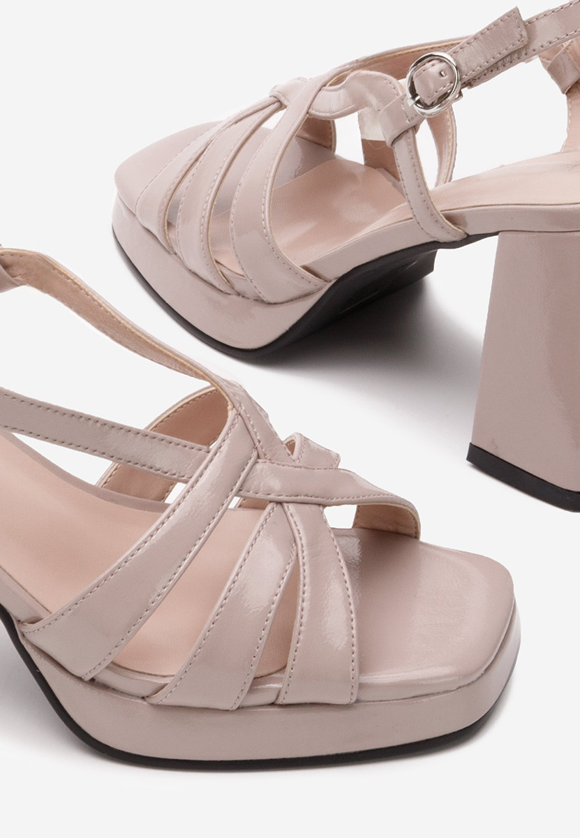 Ružové sandále na hrubom opätku Yasna