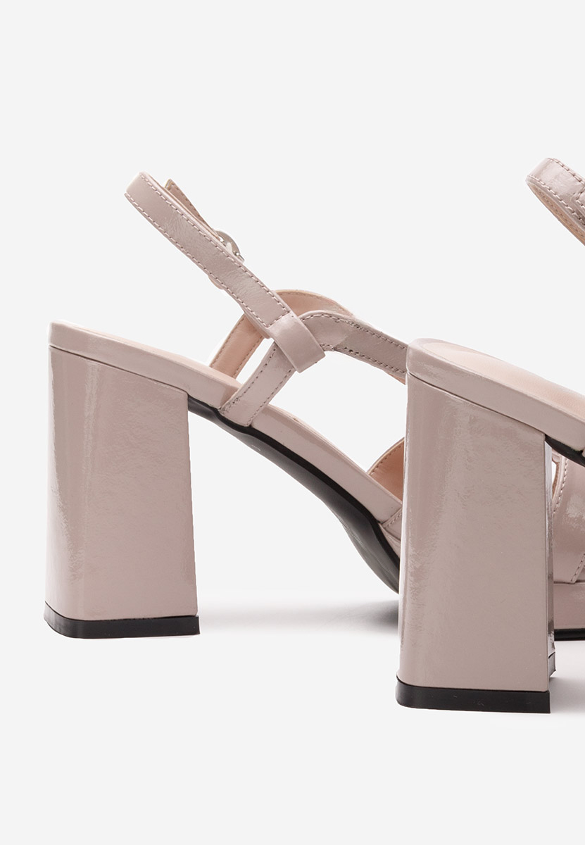 Ružové sandále na hrubom opätku Yasna