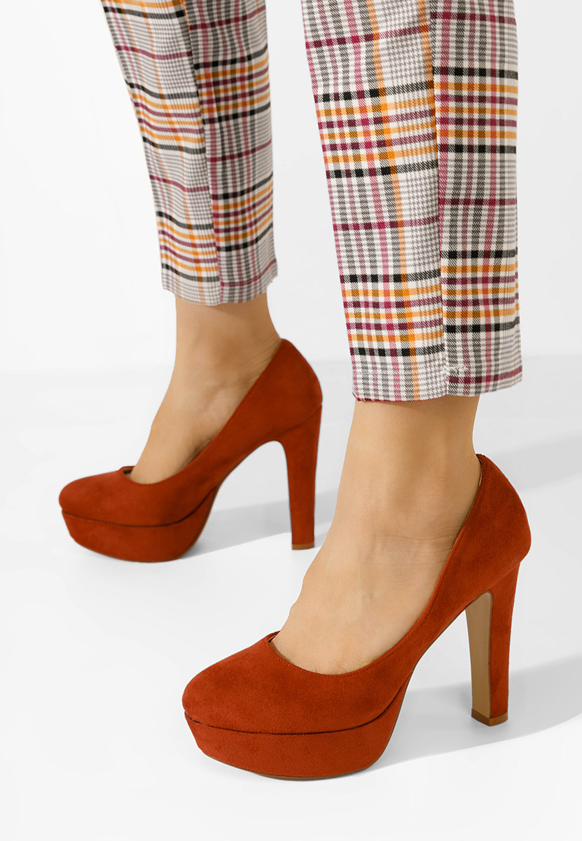 Oranžová poltopánky na platforme Impression