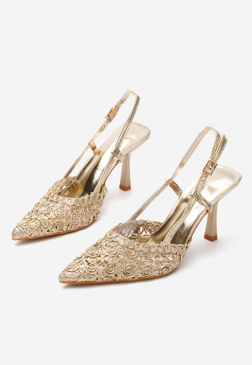 Zlaté lodičky Slingback Azzie