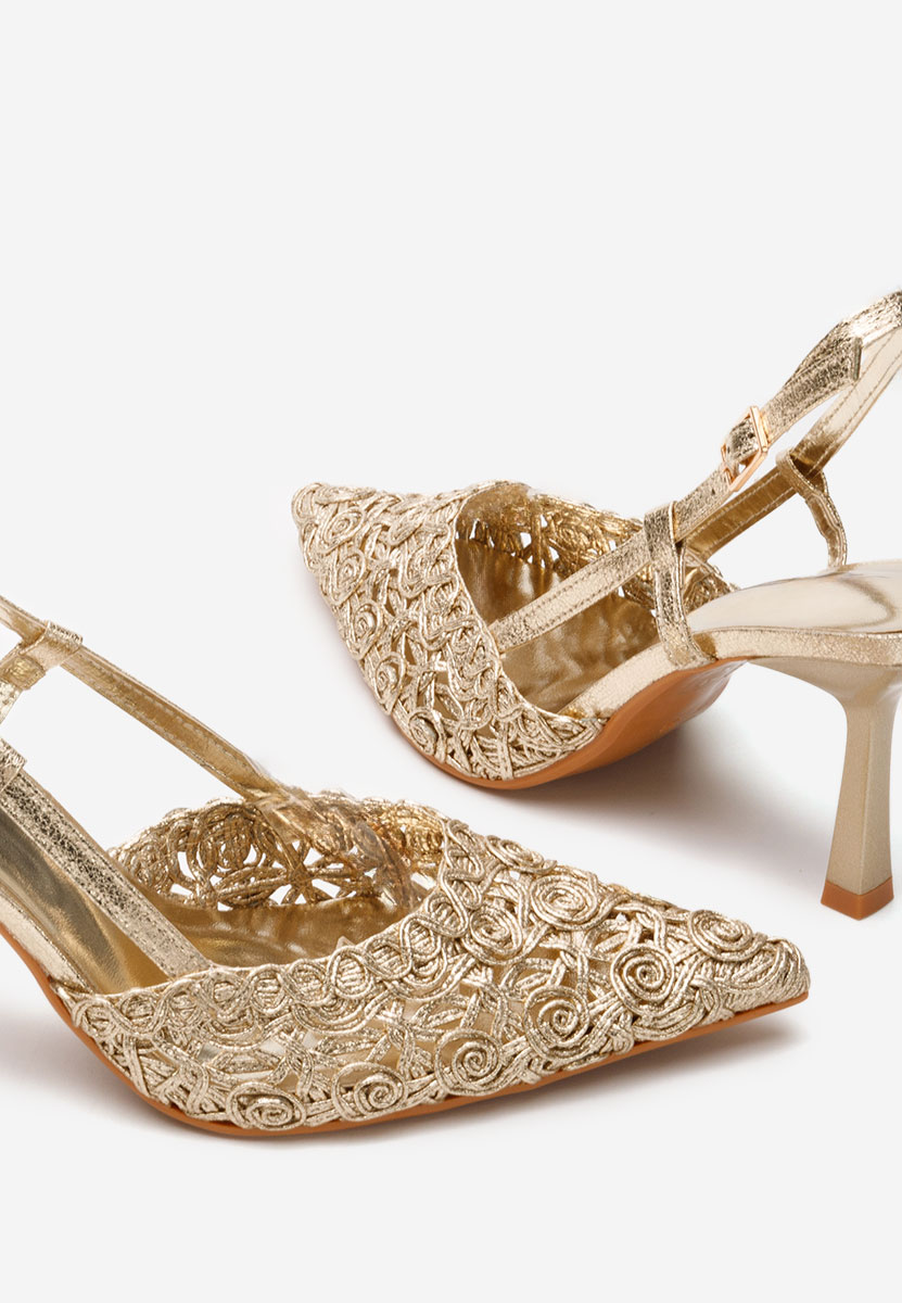 Zlaté lodičky Slingback Azzie
