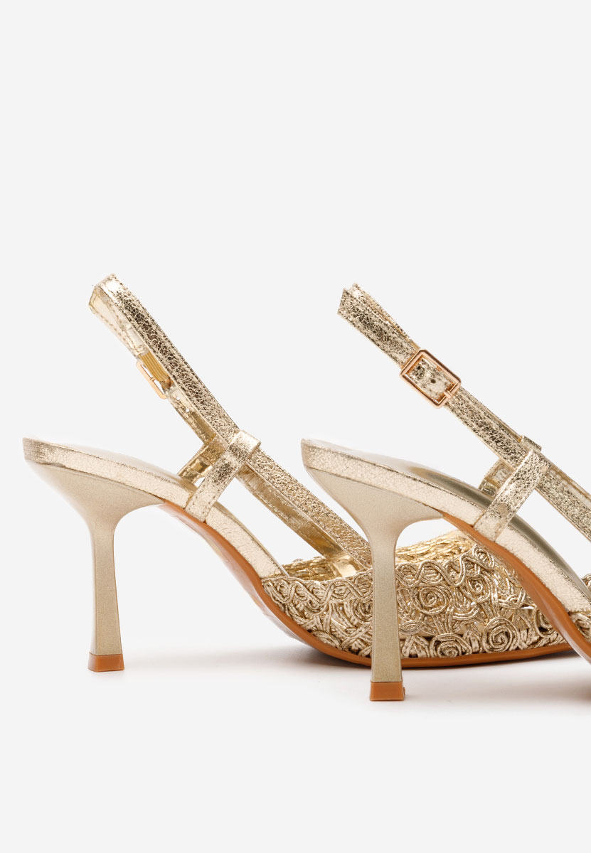 Zlaté lodičky Slingback Azzie