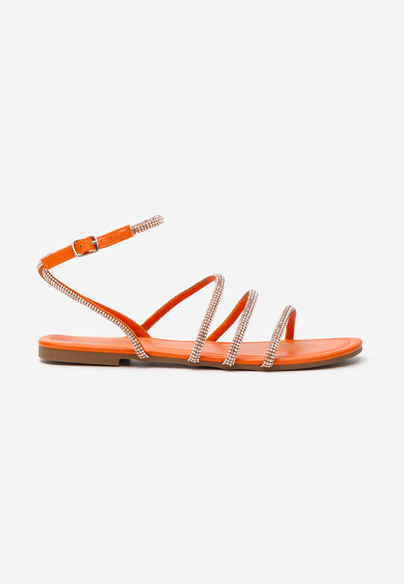 Oranžové sandále s krystalikmi Avalora