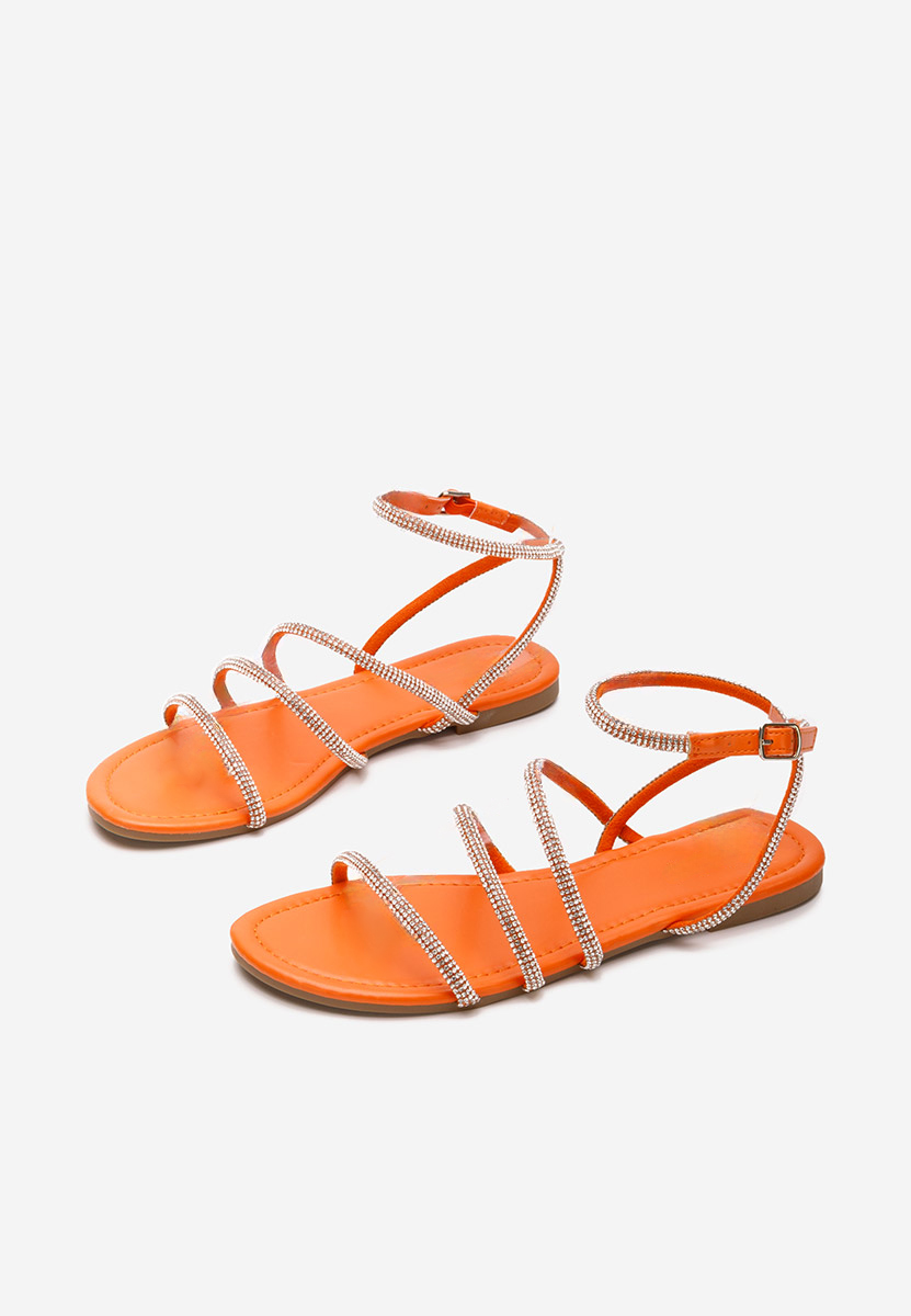Oranžové sandále s krystalikmi Avalora