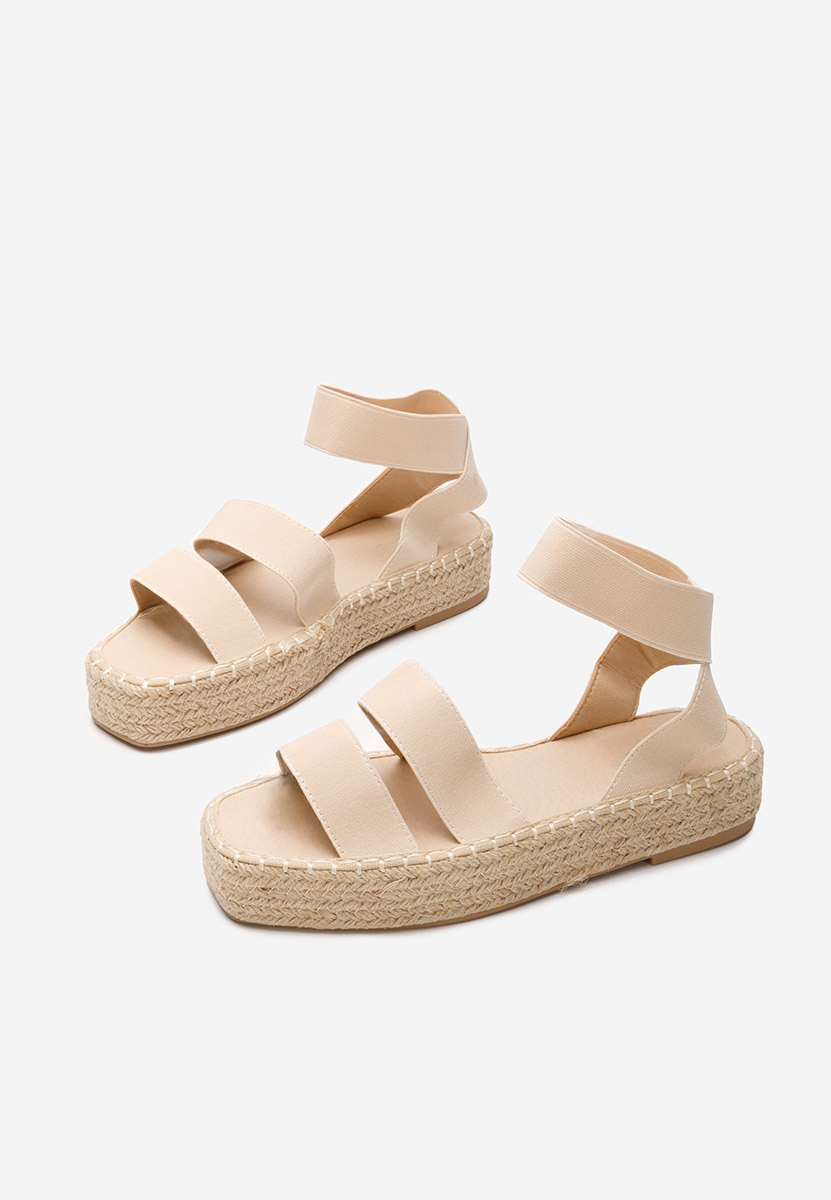 Béžové espadrilky sandale Clarena