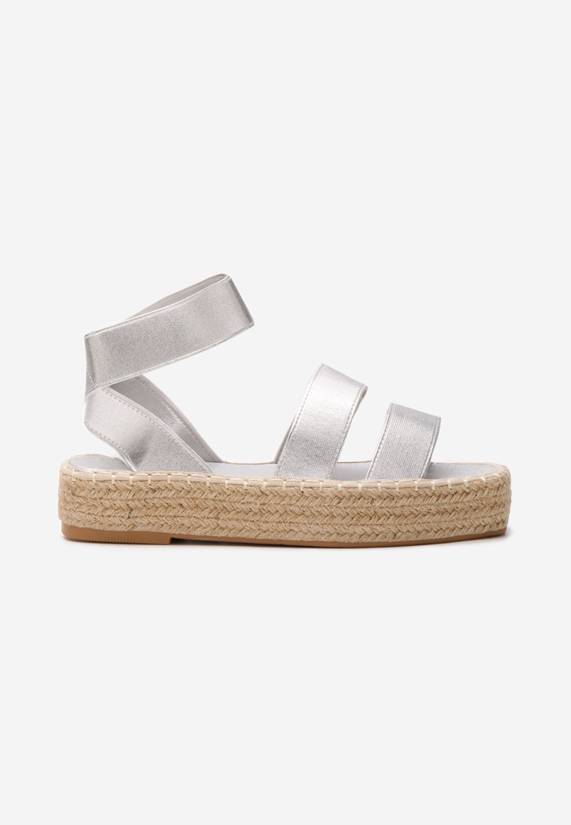 Strieborné espadrilky sandale Clarena