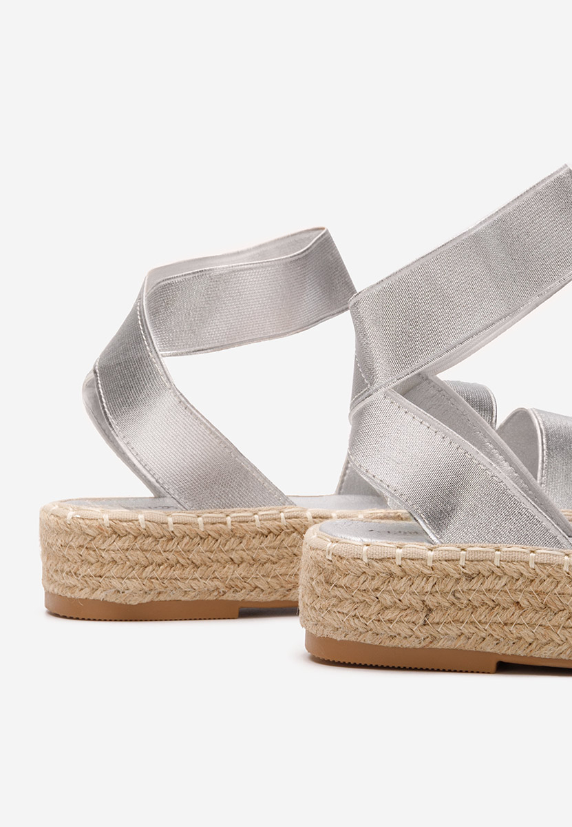Strieborné espadrilky sandale Clarena
