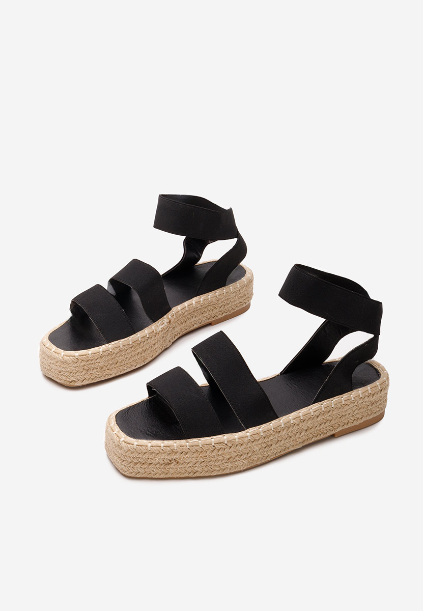 Čierne espadrilky sandale Clarena