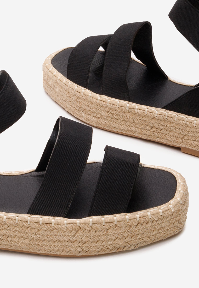 Čierne espadrilky sandale Clarena