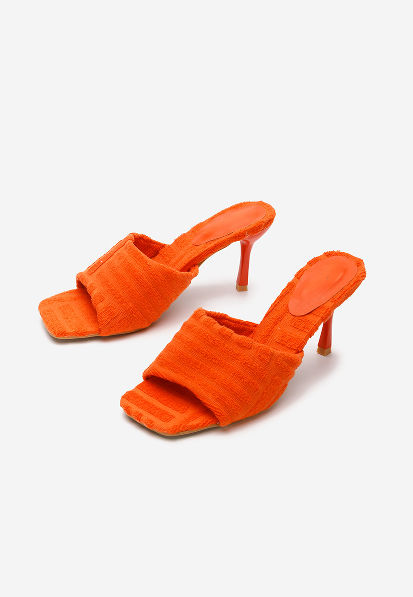 Oranžová šľapky na opätku Mirora V2
