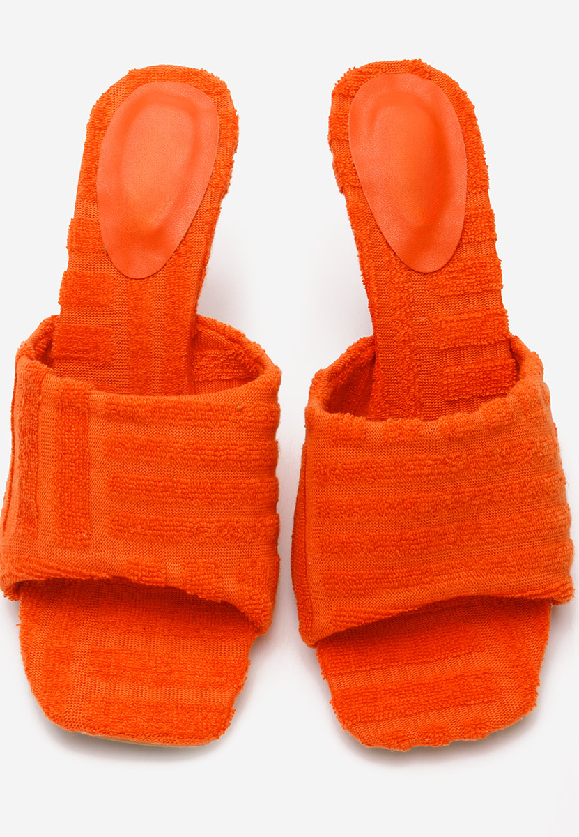 Oranžová šľapky na opätku Mirora V2