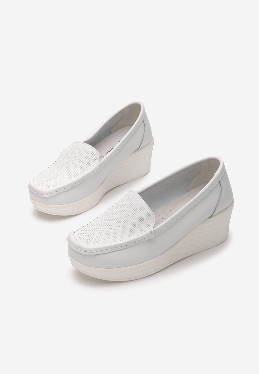 Biele kožené mokasíny dámske Tangelo