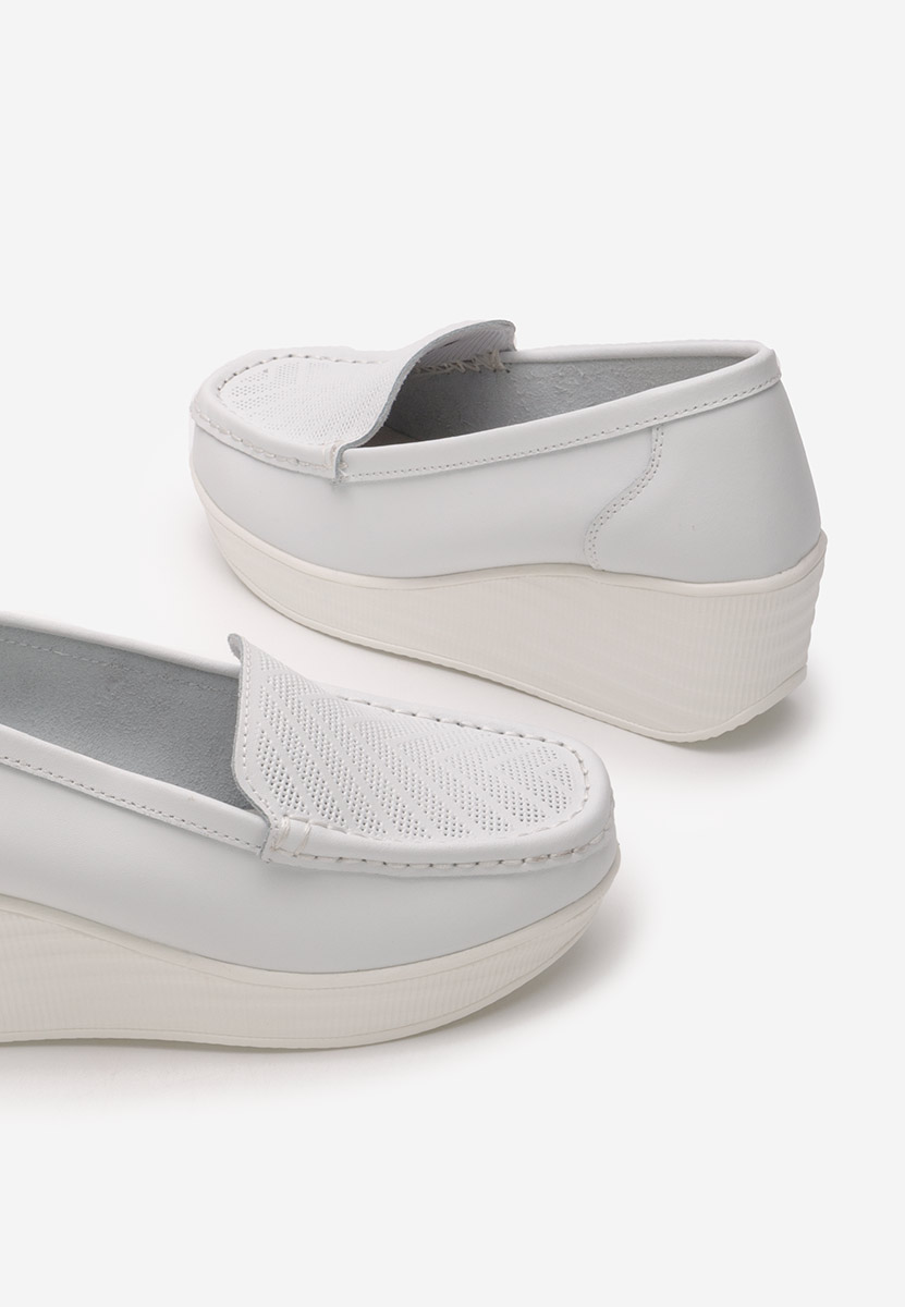 Biele kožené mokasíny dámske Tangelo