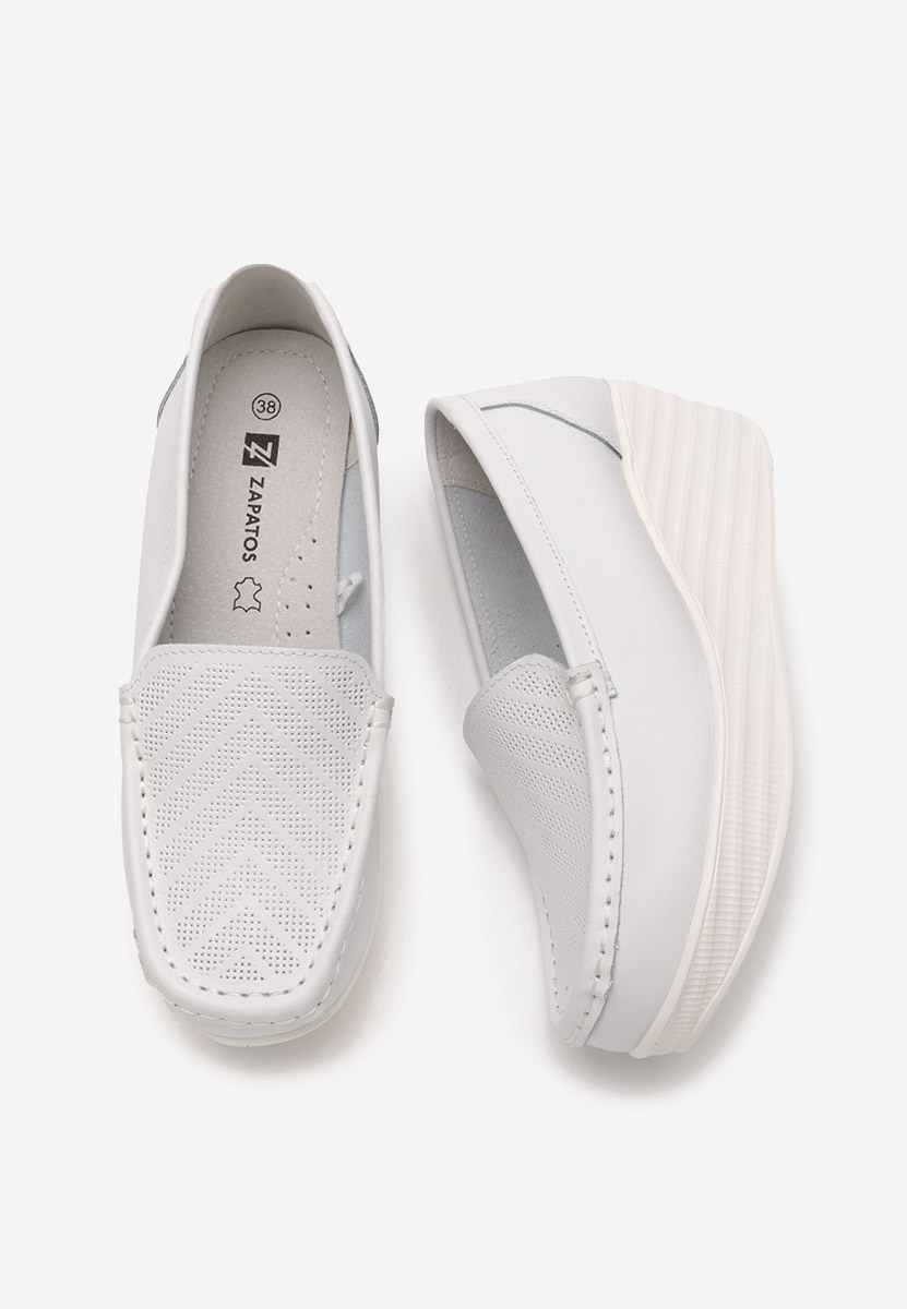 Biele kožené mokasíny dámske Tangelo