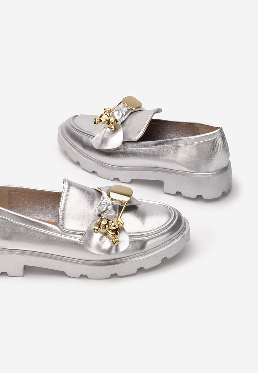 Strieborné mokasíny dámske Tervi V2