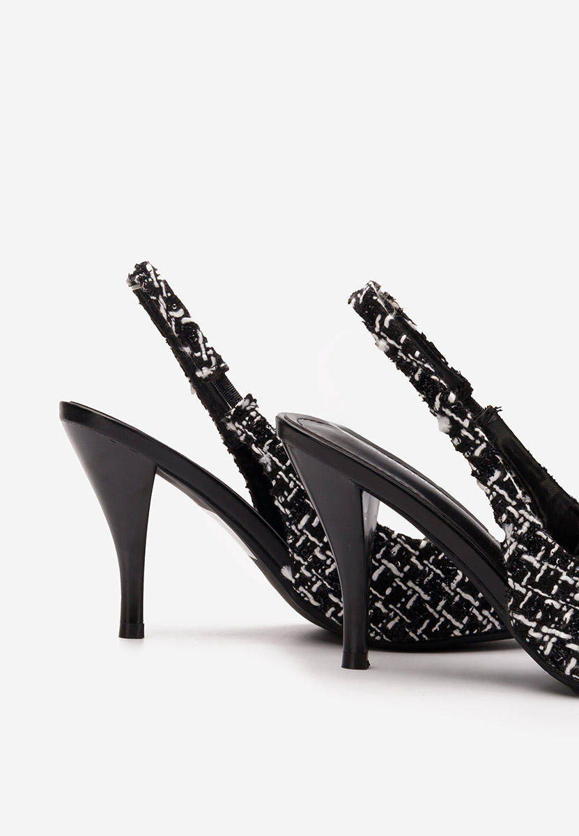 Čierne lodičky s otvorenou pätou Sagria