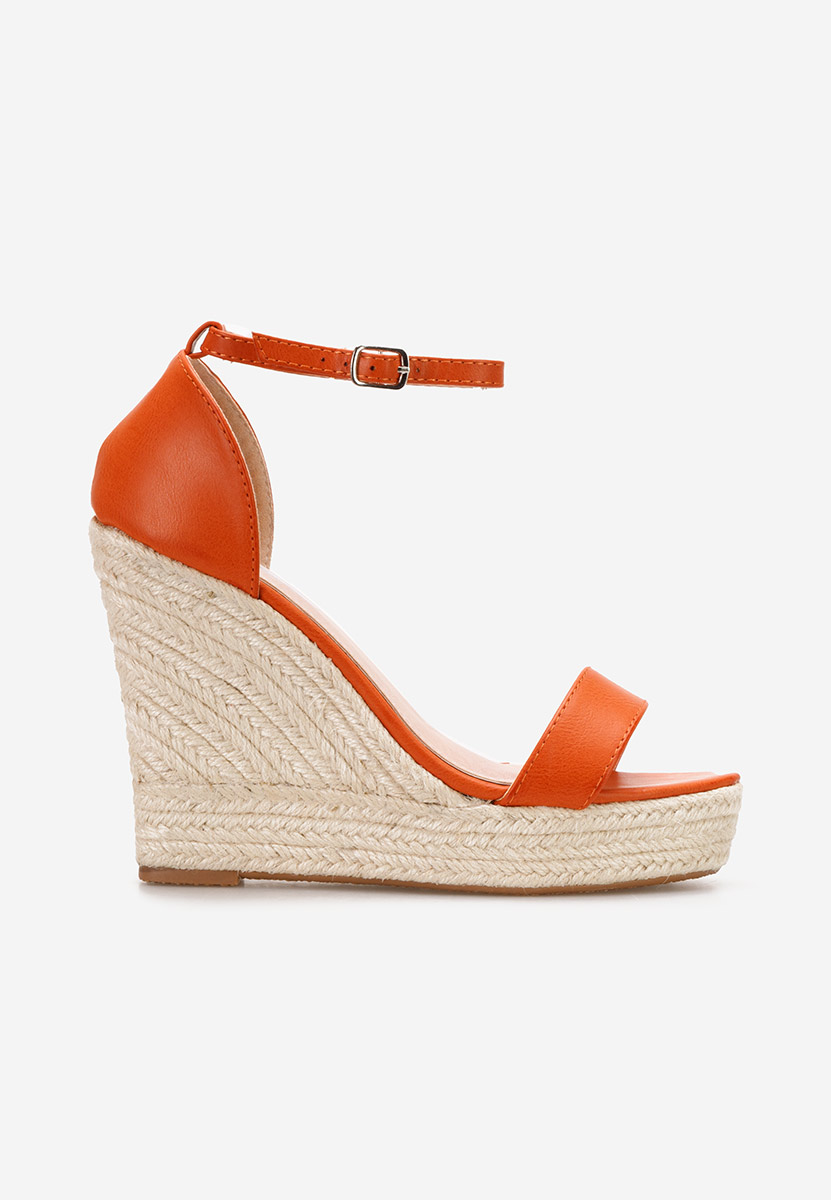 Oranžová espadrilky sandale Claudine