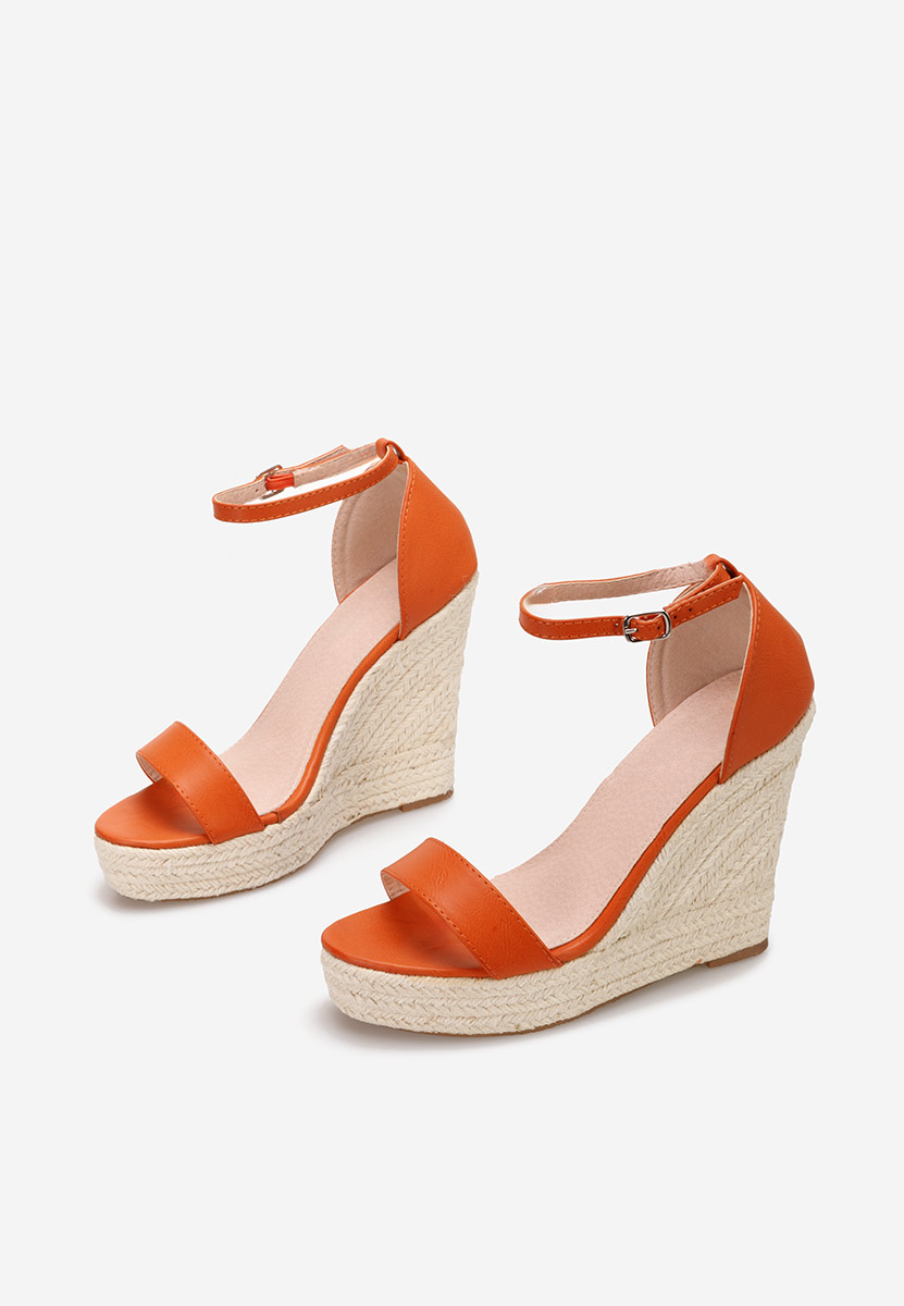 Oranžová espadrilky sandale Claudine