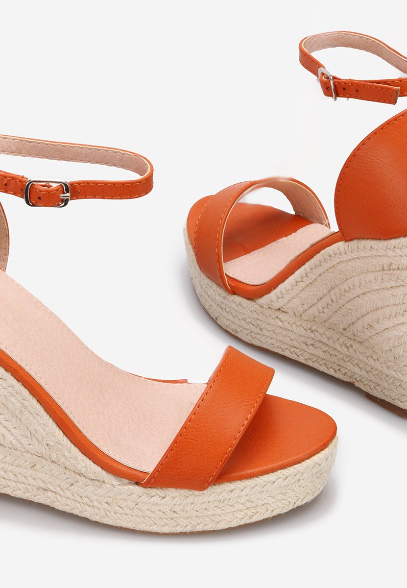 Oranžová espadrilky sandale Claudine