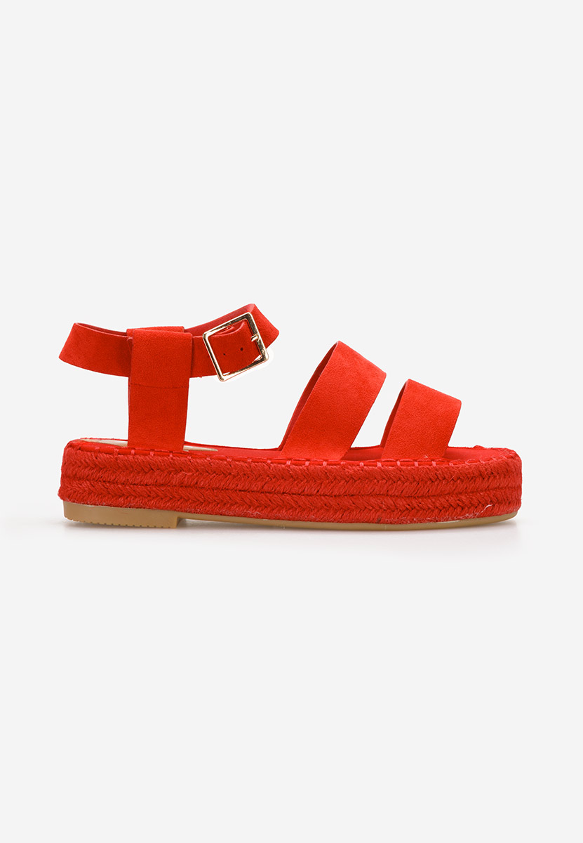 Červené espadrilky sandale Coraline