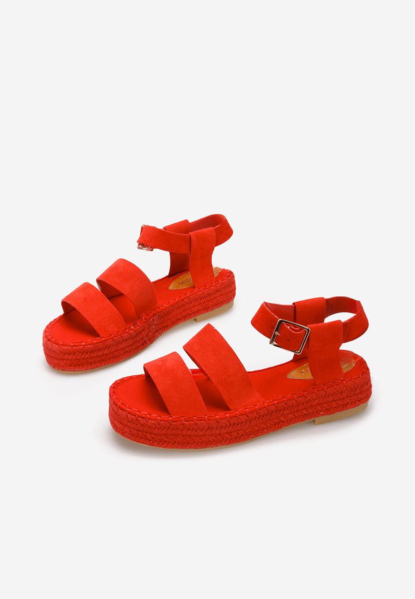 Červené espadrilky sandale Coraline