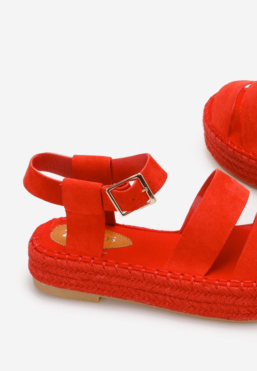 Červené espadrilky sandale Coraline