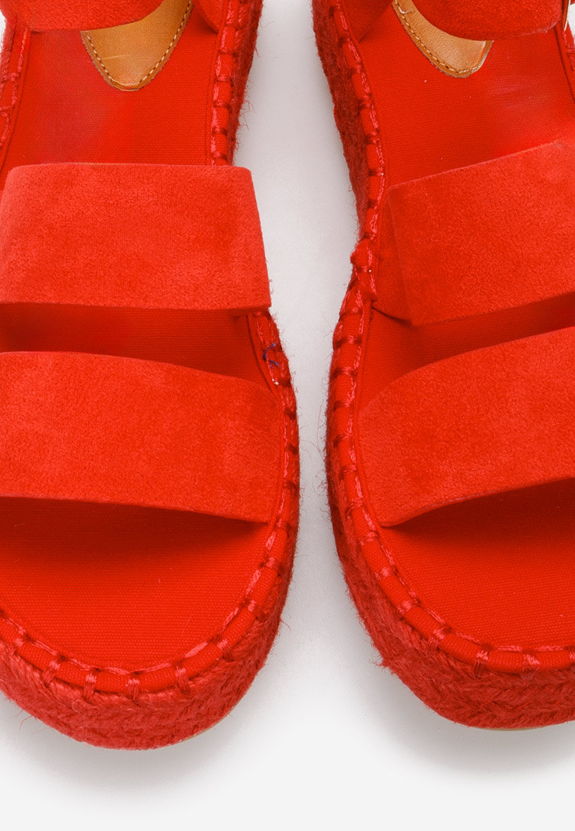 Červené espadrilky sandale Coraline