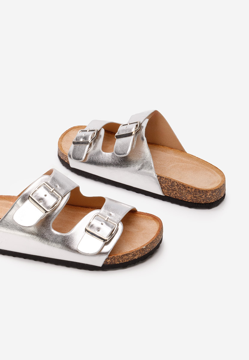 Strieborné dámske šľapky Vanasia V3