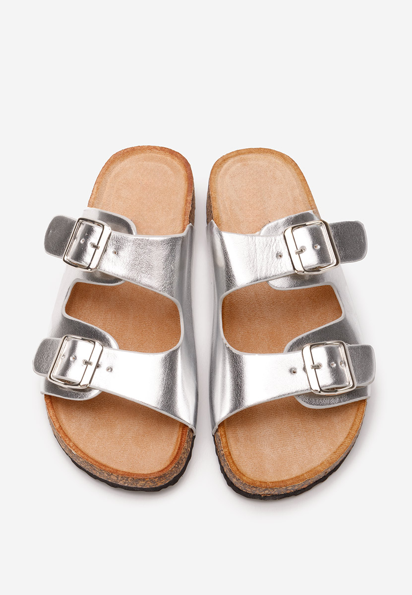 Strieborné dámske šľapky Vanasia V3