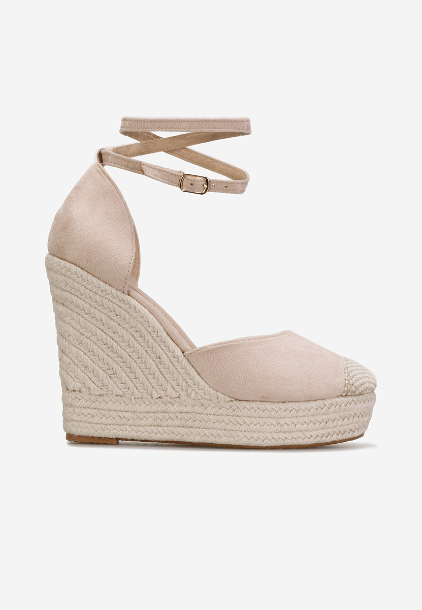 Béžové espadrilky na platforme sandale Saniza
