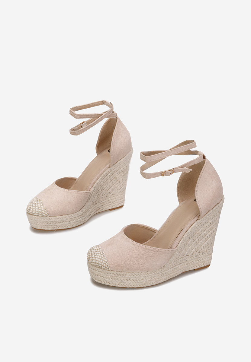 Béžové espadrilky na platforme sandale Saniza